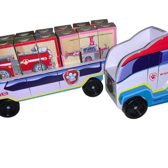 Melissa and Doug Paw Patrol Wooden ABC Block and Truck Set - Picture 7 of 12